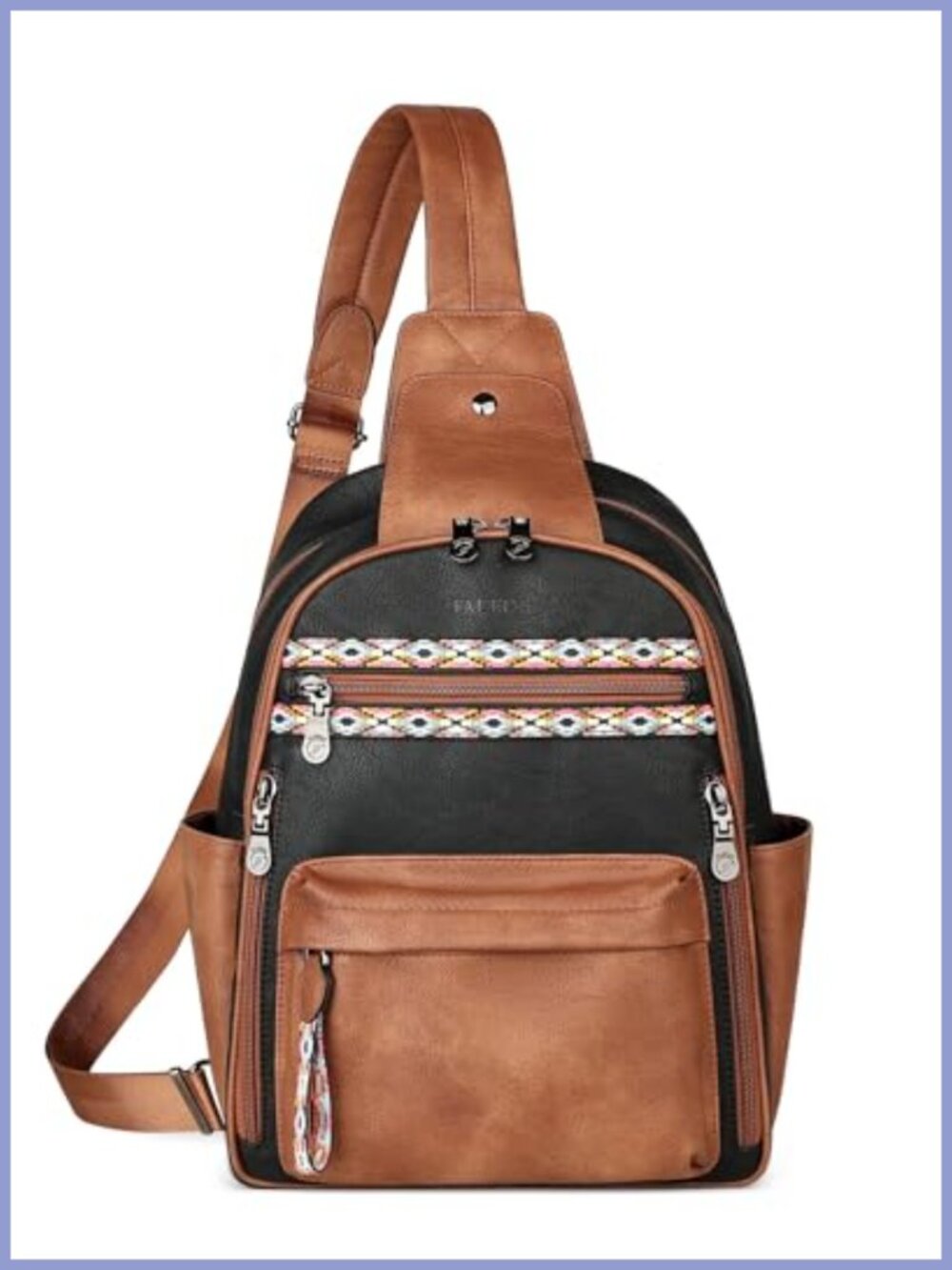 Faux Leather Sling Bag RFID Crossbody Purse Anti Theft Travel Fanny Pack